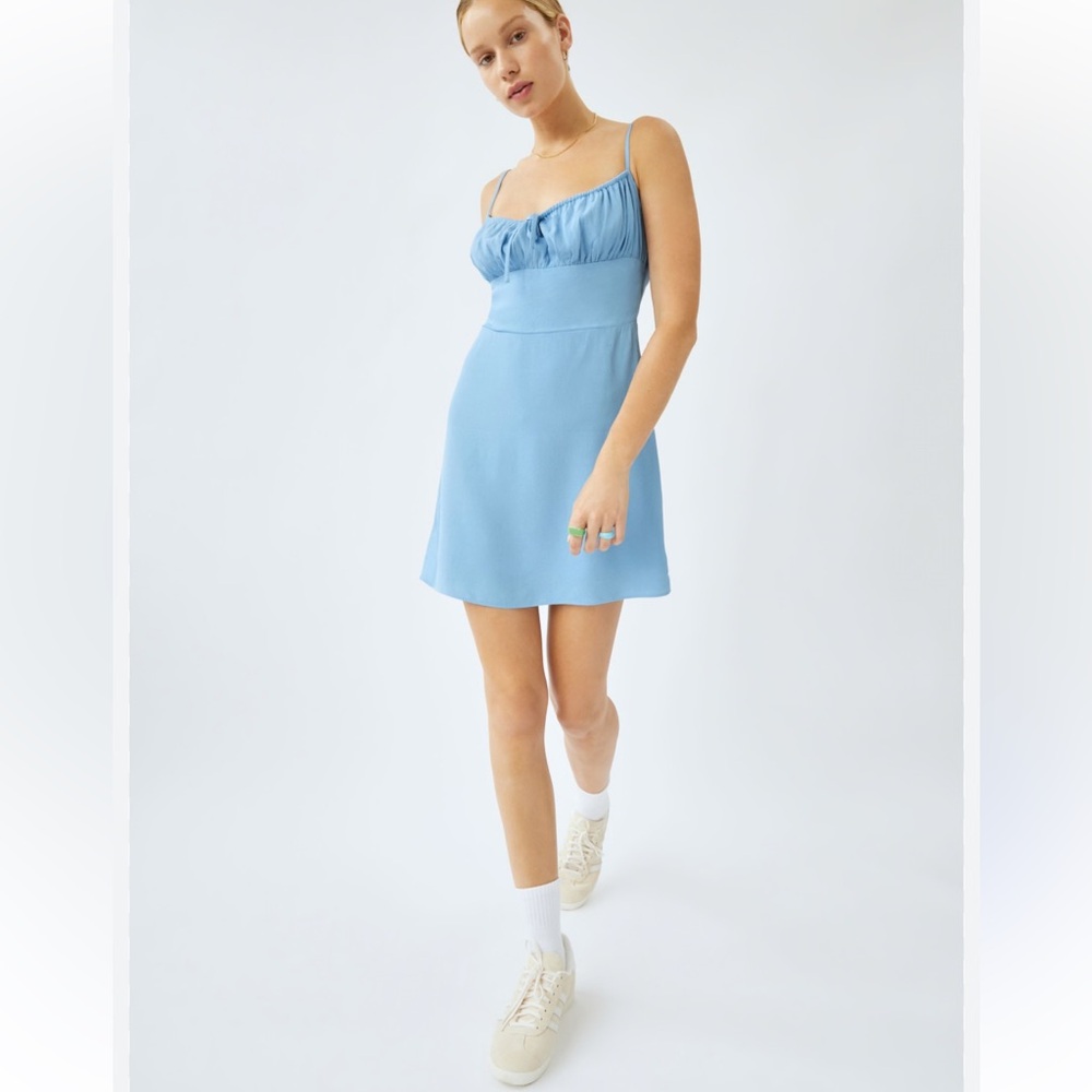 Aritzia Sunday Best Delilah A-Line Mini Dress-Skirt in Sky Blue